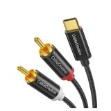 CableCreation USB C to RCA Audio Cable 6FT, Type-C to 2 Male Y RCA Splitter, RCA to USB C Adapter for iPhone 16 15 Series, Home Theater, DVD, Amplifier, Speaker, Car Stereo, Samsung Galaxy S23