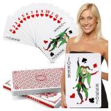 Cholemy Jumbo Playing Cards 11 x 17 Inch Giant Deck with Large Print, Oversized Full Deck for Adults Games and Party Decorations(Red)