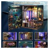 Book Nook Kits for Adults - Ocean Mystery 3D Puzzle with LED | Pirate Shipwreck Diorama & Seashell Decor | Unique Gifts for Adventure Lovers (Blue)