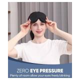 MZOO Luxury Sleep Eye Mask for Side Sleeper Men Women, Zero Eye Pressure 3D Sleeping Mask, Light Blocking Patented Design Night Blindfold, Soft Eye Shade Cover for Travel, Black