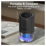Dehumidifier, 34oz Small dehumidifiers for home, Ultra Quiet (25dB) 350 sq ft Mini Dehumidifier, Portable for Bathroom Bedroom Closet Basement RV, with 7-Color LED, Smart Defrost, Auto Shut-Off