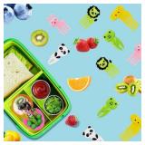Qefuna 12 Pcs Silicone Lunch Box Dividers, 10PCS Food Picks, 6x1.7 oz Salad Dressing Container To Go, Lunch Accessories for Bento Box