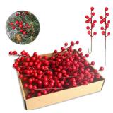 35 Pack Christmas Tree Decorations,9 inch Artificial Red Berry Stems,Red Berries Christmas Decor Christmas Tree Decorations Crafts Wedding Holiday Season Winter Decor Home Decor