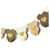 Brown Baby Shower Paper Garland Short-Sleeve Bodysuits Clothesline Garland Gender Reveal Birthday Banner Baby Outfit Paper Decorations 9 pcs
