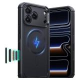 ESR for iPhone 17 Pro Case, 7X Military-Grade Drop Protection, Shock-Absorbing Rugged Cover with Camera Control Button, MagSafe Accessories Compatible, Cyber Series, Black
