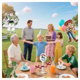 Toy Inspired Story Themed Happy Birthday Yard Signs, 7PCS Birthday Party Supplies Set with Stakes, Outdoor Party Decor Yard Signs for Themed Party Decorations Outdoor Indoor Halloween Christmas