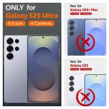 SHIELDON Case for Galaxy S25 Ultra 6.9, Genuine Leather Wallet Flip Book RFID Blocking Card Holder Kickstand Shock Absorbing Protective Case Compatible with Galaxy S25 Ultra - Retro Dark Blue