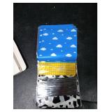 Dispowreath 100 Pcs Cartoon Toy Theme Gift Bags Goodie Candy Treat Cellophane Bags, Party Favor Supplies Blue Sky White Cloud Cow with 150 Pcs Twist Ties for Cowboy Cowgirl Birthday Party