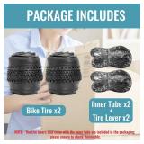 20-inch Mountain Bike Tires Set: Hycline 2-Pack 20x2.125 inch (57-406mm) Folding Replacement Puncture-Resistant Bicycle Tires and Pair 20-inch Inner Tubes with Tire Levers for MTB Off-Road Bike