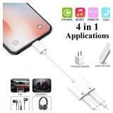 [Apple MFi Certified] 2PACK iPhone Lightning to 2 Lightning Adapter, Dual Lightning AUX + Charger Adapter Dongle Cable Splitter Compatible for iPhone 12/11/SE/X/XR/XS/8/7/6 Support Call + Charging