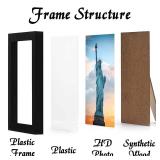 OMAIGAR 8.5x11 Picture Frame for 8.5by11 Poster Photo Canvas Certificate Black High Transparent Photo Frame Wall Desktop Horizontal Vertical 8.5 x 11