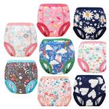 MooMoo Baby 8 Packs Toddler Training Underwear for Boy and Girls Strong Absorbent Cotton Training Pants 3T Pink