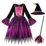 ReliParty Halloween Witch Costume for Girls,110