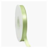 Light Green Ribbon 3/8 Inch x 50 Yards Satin Ribbon Continuous, Single Face, for Crafts, Gift Wrapping, Floral Bouquet, Weddings, and Decorations, with Spool