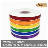 Light Green Ribbon 3/8 Inch x 50 Yards Satin Ribbon Continuous, Single Face, for Crafts, Gift Wrapping, Floral Bouquet, Weddings, and Decorations, with Spool