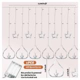 Riakrum 2 Pcs 8.2 ft Diya Lights Diwali String Lights Curtain 120 LED Lights Indoor Light Lamps for Diwali Decorations for Home Wall Window Indian Wedding Garden Bedroom Outdoor Christmas Party Gift