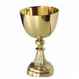 REPLICARTZUS Vintage Brass Chalice Goblet Handmade Gold Wine Goblet for Church, Wedding, or Gift Catholic Religious Decor & Holy Ceremony Drinkware 230 ml Communion Cup, 6.2 (X Large)