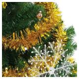 FINGOOO Gold Garland Christmas Decorations,33Ft/10M Thick Fluffy Christmas Tree Tinsel Garland Wedding Birthday Decor