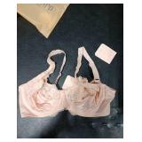 EvesLace Soft Lace Minimizer Bras for Women Underwire Plus Size Full Coverage Bras Unlined Sexy Bra Light Pink 34D