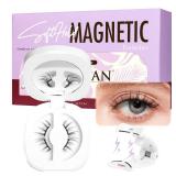 BEYELIAN Magnetic Eyelashes with Applicator Kit, Upgrade Soft Magnetic False Eyelashes Natural Look, No Glue Needed Reusable Magnetic Lashes for Eye Makeup (Lightweight & Comfortable)