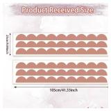 Scallop Border Wall Sticker Door Edge Scallop Decorative Art Stickers Scallop Peel and Stick Border for Nursery, Kids Bedroom Living Room Home Scandinavian Boho Painting Wall Decor. (Coffee Color)