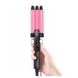 CIVEYA Mini Crimper for Short Hair 1/2 Inch, Small Crimper Hair Tool for Tight Beach Waves, 3 Barrel Waver with Argan Oil Infused, Easy to Use