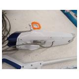 BISSELL PowerFresh Deluxe Steam Mop 1806 12" Cleaning Path Brite White/Sapphire Blue, Electric Floor Steamer, 1500W, 25ft Cord