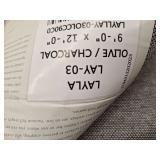 Loloi II Layla Printed Oriental Distressed Olive / Charcoal 9 -0  x 12 -0  Area Rug