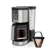 Ninja - Programmable XL 14-Cup Coffee Maker PRO, Glass Carafe, Freshness Timer, with Permanent Filter - Black/Stainless Steel