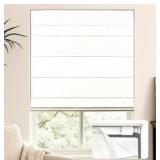 No Tools No Drill Cordless Roman Shades, 39" W x 60" H, White