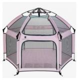 California Pop N Go Playpen, Pink And Gray