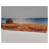 Sunset Forest Wall Art Nature Wheat Field Landscape Canvas Print, 14x48