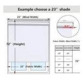 AOSKY Cordless Roller Shade, White, 41x72