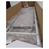 Gray and White 4-Drawer Fabric Storage Tower