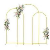 Set of 3 Tapered Gold Metal Arch Backdrops