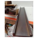 36" Solid Wood Floating Wall Shelves, Expresso- Set of 4