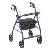 Drive Medical Rollator Walker, 7.5in 4 Wheels, Blue