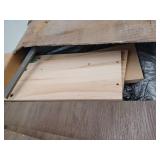 Prepac Rustic Ridge Farmhouse Nightstand with 2 Drawers and Open Shelf Brown