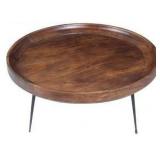 The Urban Port Round Coffee Table with Splayed Metal Legs