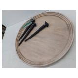 The Urban Port Round Coffee Table with Splayed Metal Legs