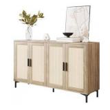 4 Door Rattan Front Sideboard Cabinet