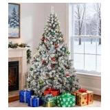 7ft Snow Flocked Christmas Tree