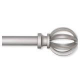 Lumino Cage Single Curtain Rod Set, 5/8" Diameter, Curtain Rod, Drapery, Nickel, 30-84" Width