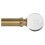 Ivilon Drapery Treatment Window Curtain Rod - Acrylic Ball 1 inch Pole. 48 to 86 Inch. Warm Gold