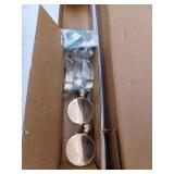 Ivilon Drapery Treatment Window Curtain Rod - Acrylic Ball 1 inch Pole. 48 to 86 Inch. Warm Gold