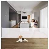 110 Inch Retractable Baby Gate,  White