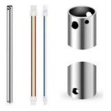 VIHOSE 24 Inch Ceiling Fan Downrod with Extension Cord 2 ft Silver