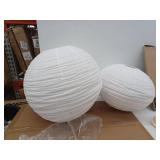 Set of 2 Linen Globe Pendant Light Shades