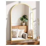 Modern Arched Gold Frame Wall Mirror 24x36