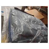 Folding Camping Cot with Mattress and Carrying Bag (Black with Blue Matress Pad)